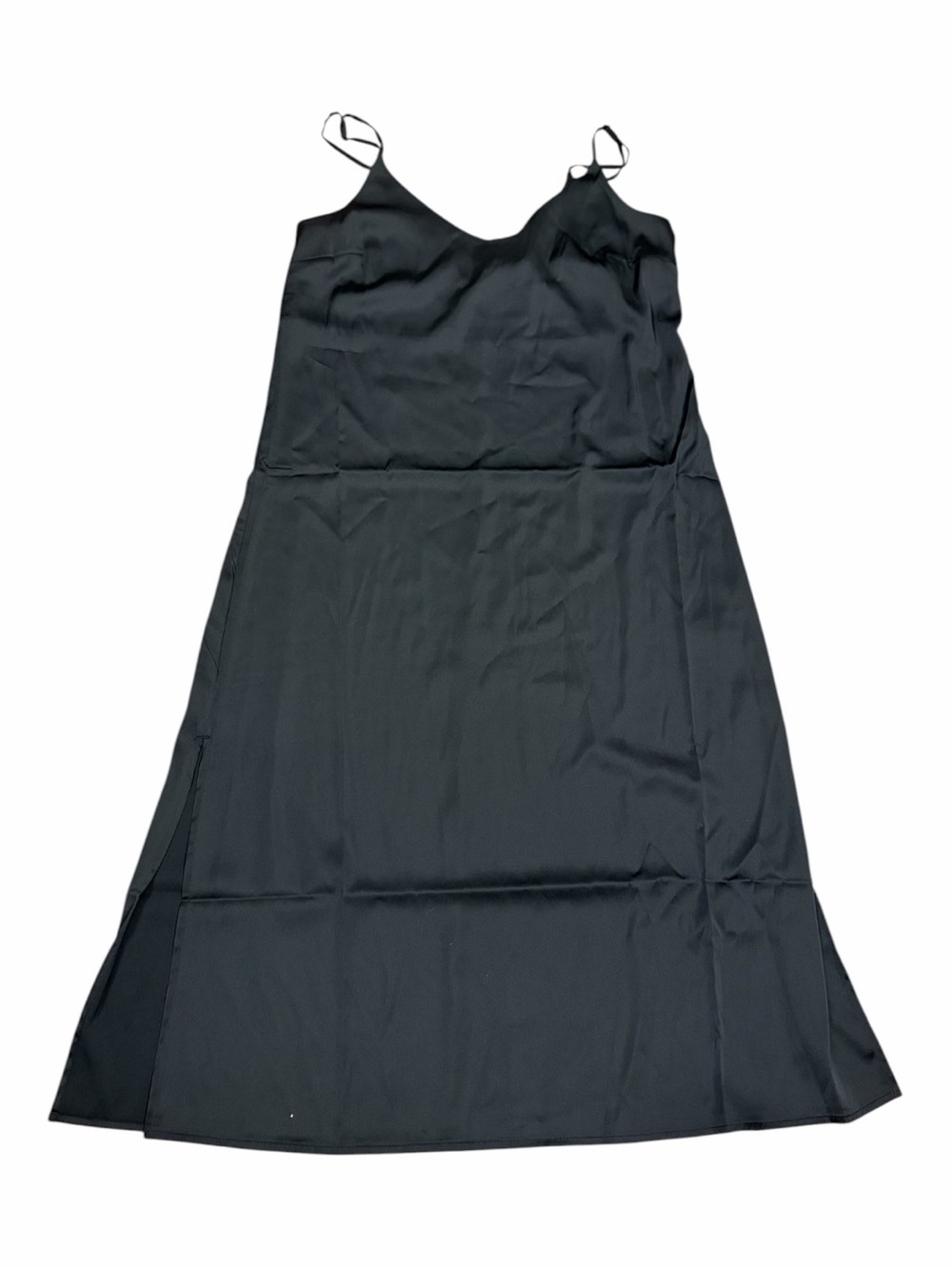 Minimalist Aesthetic Double Slit Midi Slip Dress Chic Basic